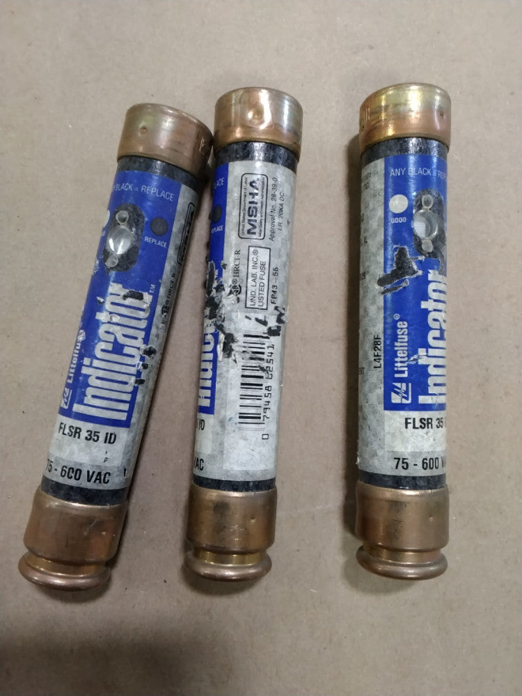 Lot Of 3 Littlefuse Indicator Fuses FLSR 35 ID E45