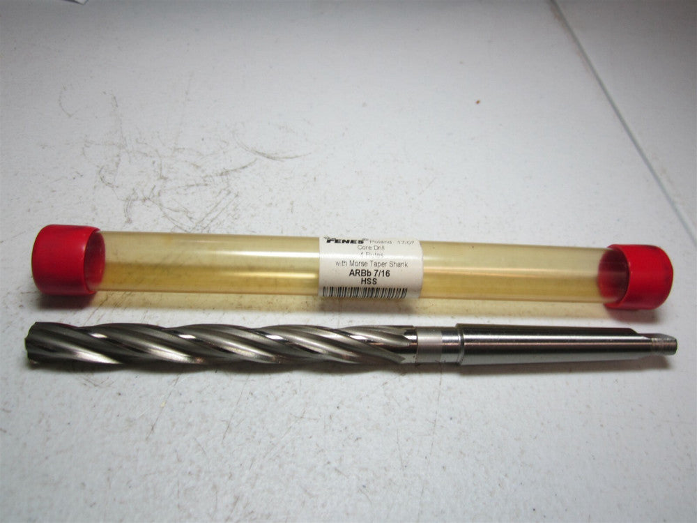 Fenes (5-215-010) ARBb 7/16 Morse Taper Shank 4 Fl High Speed Steel Core Drill