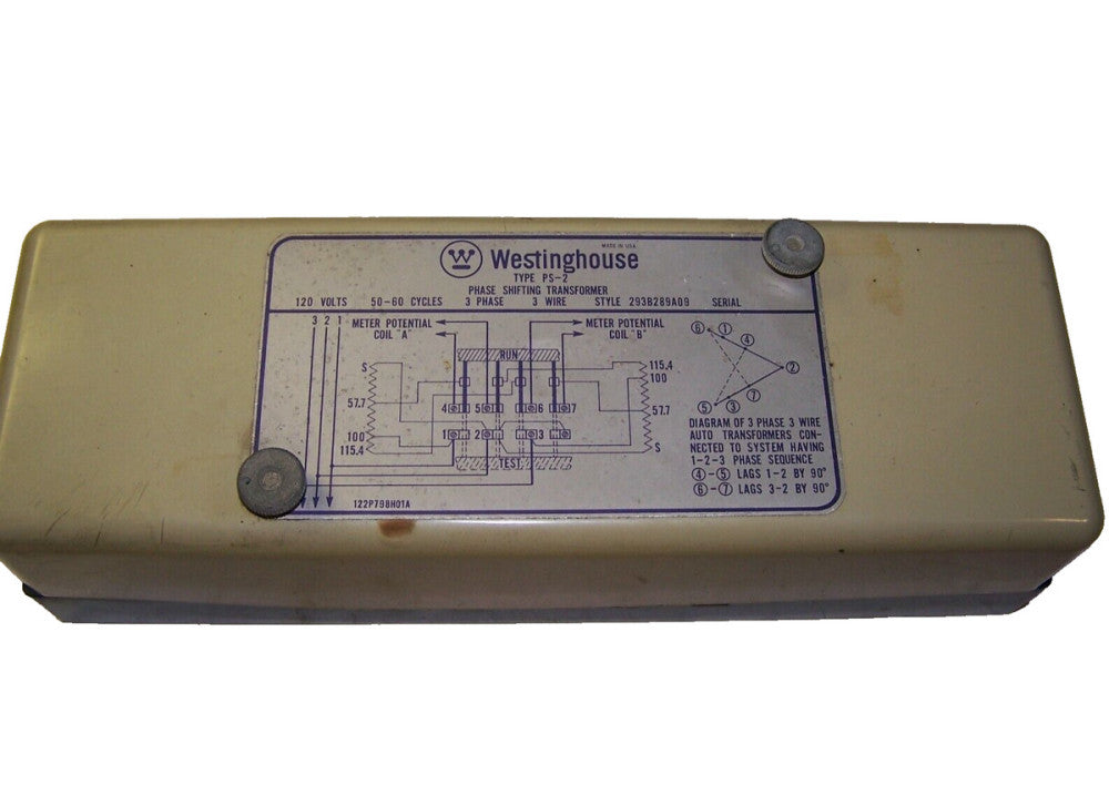WESTINGHOUSE PS-2 120 VAC PHASE SHIFTING TRANSFORMER 3PH 3W STYLE 293B289A09
