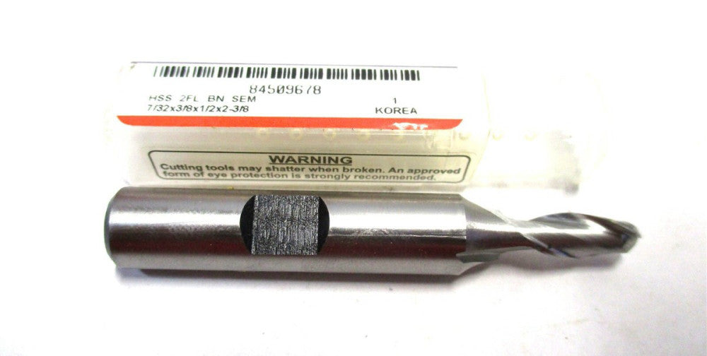 NEW (84509678) 7/32 x 3/8 x 1/2 x 2-3/8 2-Flute SE RH HSS Ball End Mill