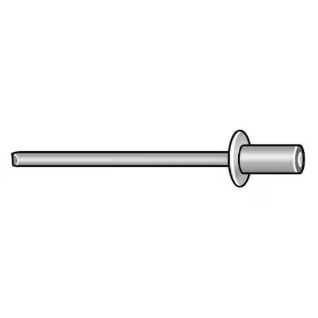 Stanley Engineered Fastening Ad64h200 Blind Rivet, Dome Head, 3/16 In Dia.,