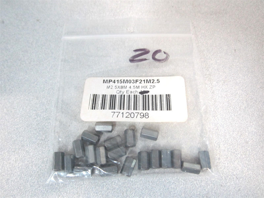 Electro (MP415M03F21M2.5) M2.5 x 0.45 Female Hex Circuit Board Standoff - Qty 20