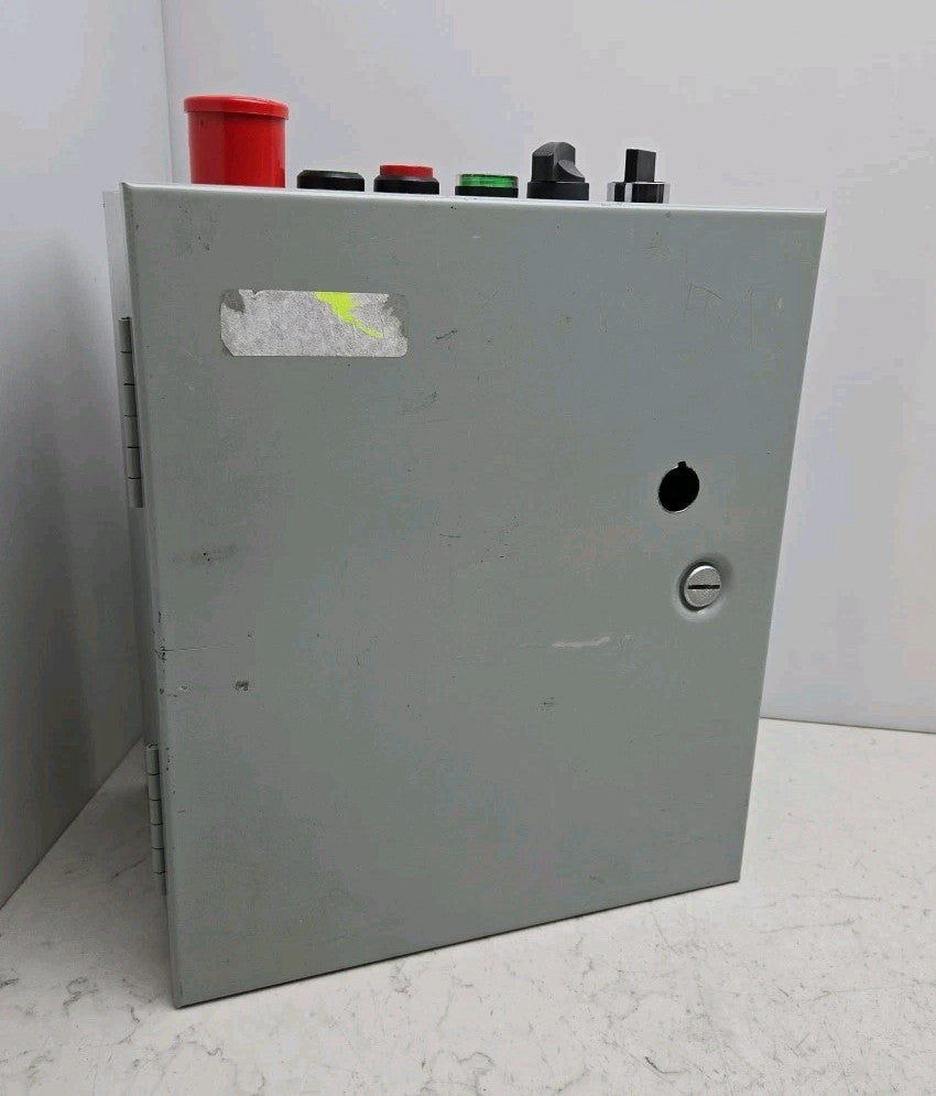 Hoffman A14N128 Metal Enclosure 14" H x 12" W x 8" D With Push Buttons See Pictu