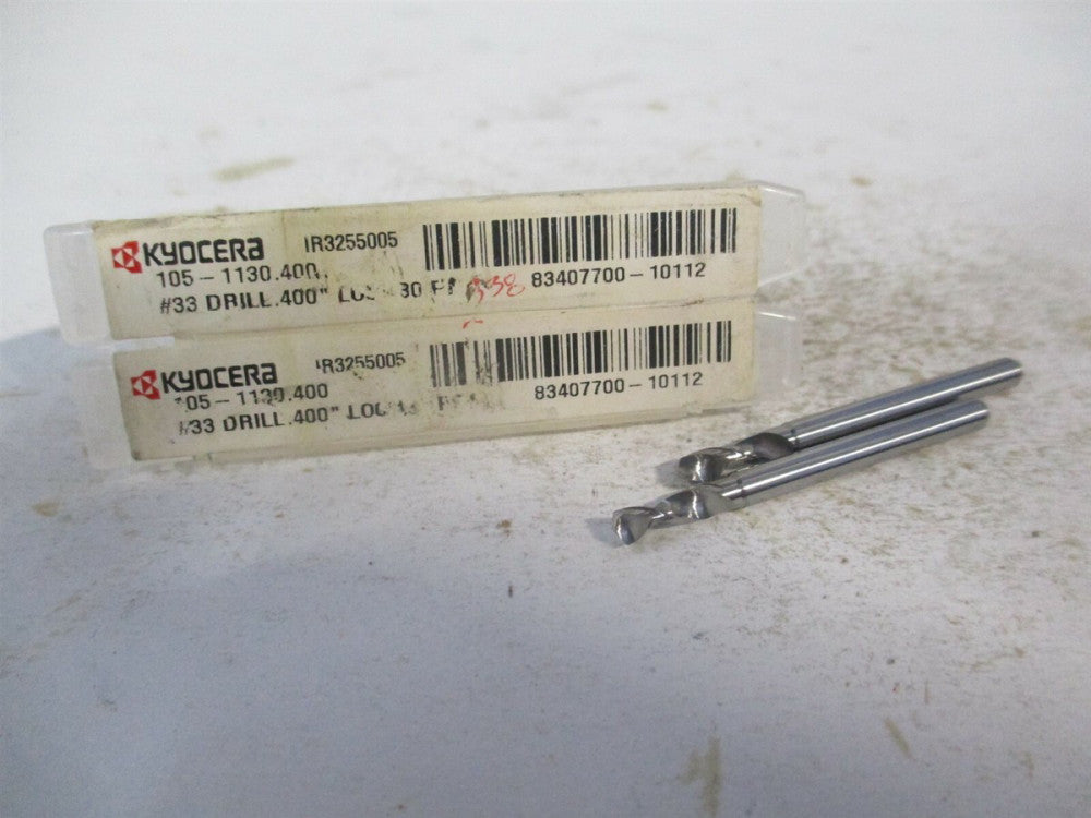 Kyocera (07390) #33, 130° 1/8" x 1-1/2" Spiral Circuit Board Drill Bit - Qty 2
