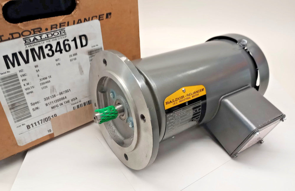 Baldor MVM3461D Electric Motor 33E138-0673G1 230/460V 1725rpm 3ph 0.37hp D71D