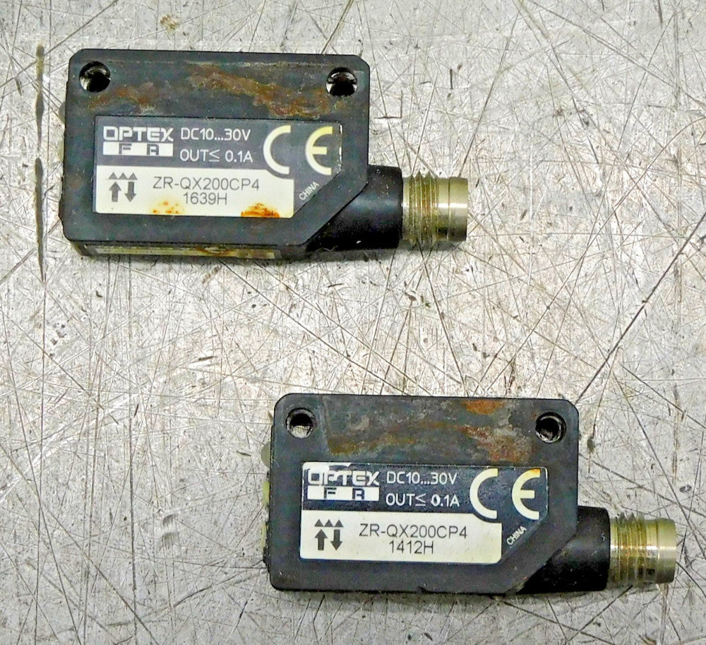 Optex ZR-QX200CP4 Photoelectric Sensor 30V DC  0.1A Lot of Two (2)
