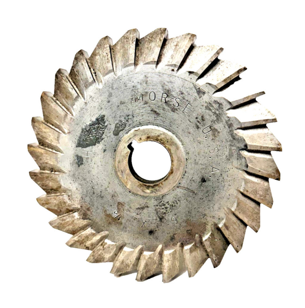 MORSE MILLING CUTTER 6X1/2" 28-TEETH STAGGERED 1/2" ID 1/4" KEY WAY HSS