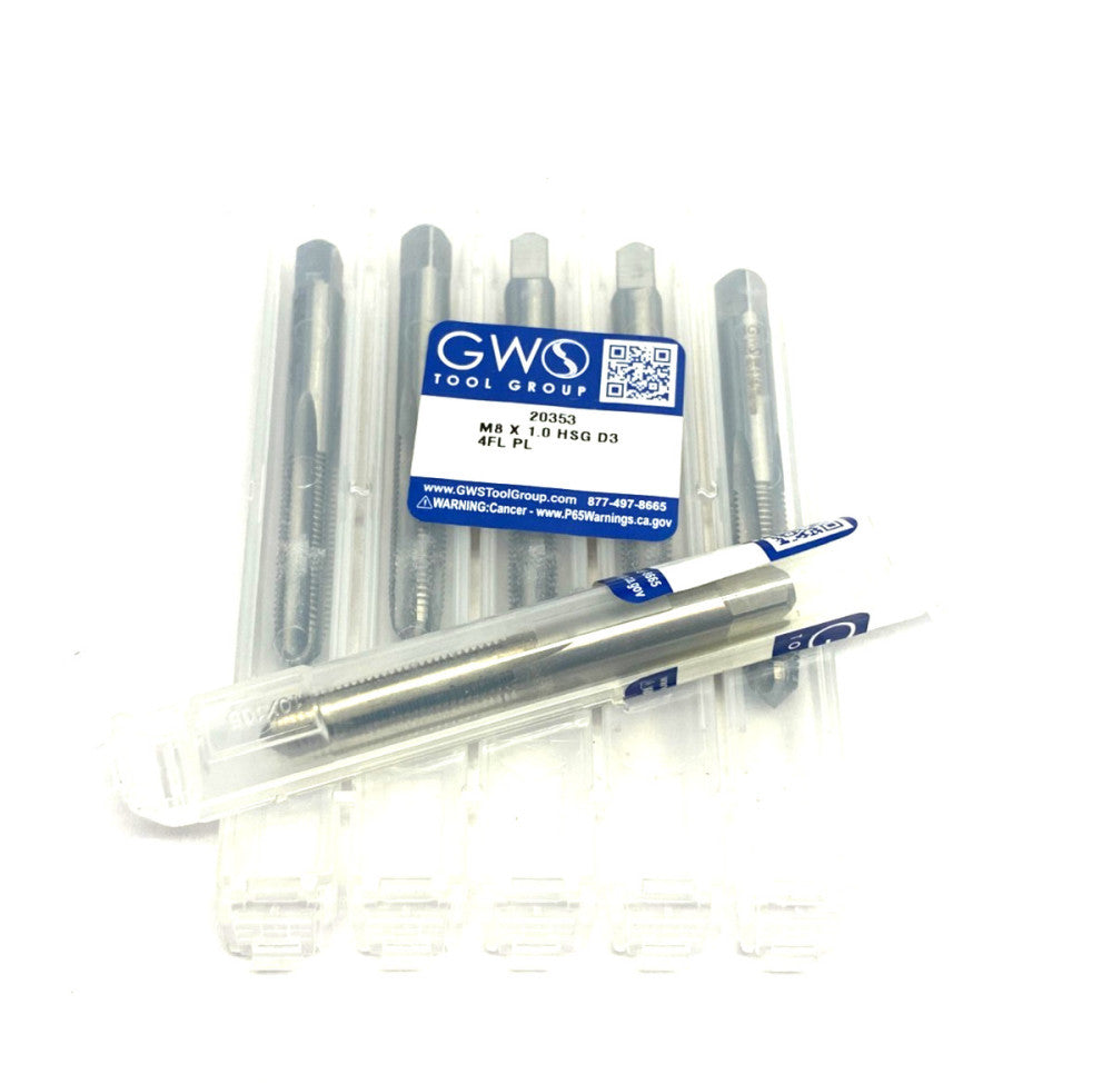 GWS Tool Group 20353 Hand Tap M8 x 1.0 HSG D3 LOT OF 6