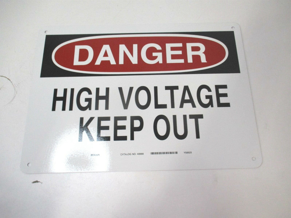 Brady (40668) 10" x 14" Danger High Voltage Keep Out Aluminum Sign