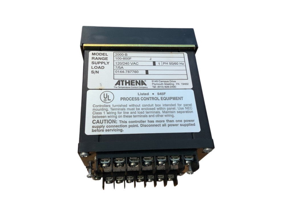 2000-B 100-600F Athena Temperature Controller, 120/240VAC, 7/5A, 1Ph, 50/60Hz