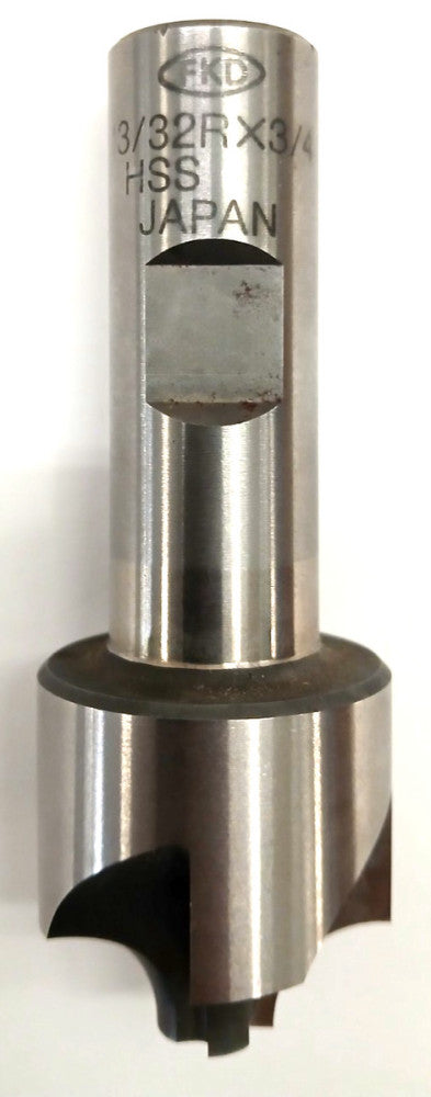 FKD CORNER ROUNDING ENDMILL 13/32" RADIUS HSS 4 FLUTE MILL DIA 1-1/4" OAL 3-1/2"