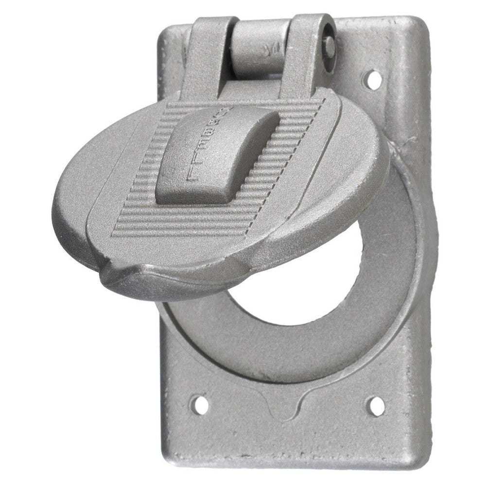 HUBBELL WIRING DEVICE-KELLEMS HBL7420 Weatherproof Cover, Self Closing, Aluminum
