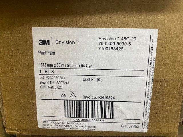 3M Envision™ Print Film 48C-20, 54 in x 54.7 yd / 1372 mm x 50 m