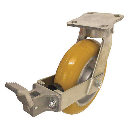 Zoro Select P25s-Uca080k-14-Wk Plate Caster,1500 Lb. Ld Rating,Ball