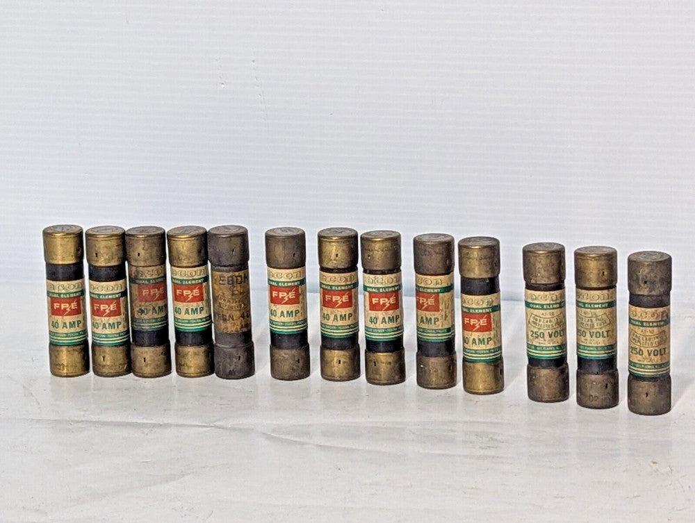 Lot of 13: Econ Dual Element Fuses, FPE 40Amp, A1-10 250V, Made in USA