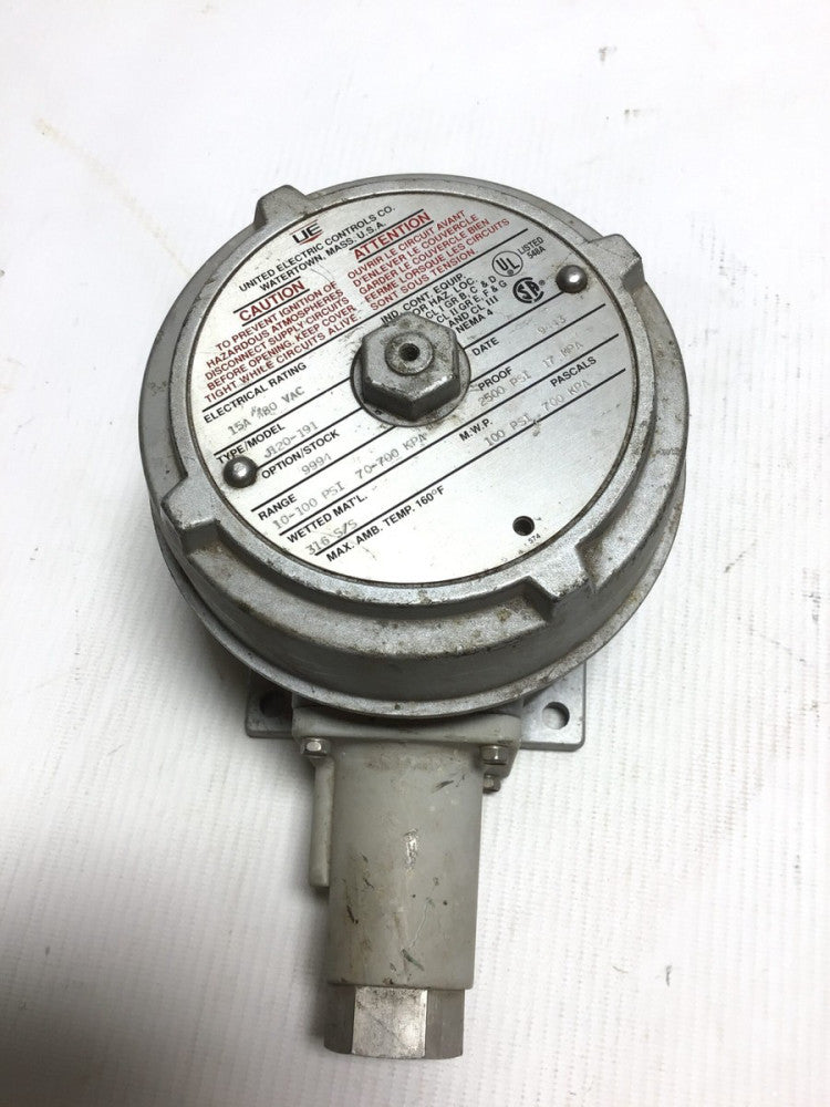United Electric Controls J120-191 Thermostat Range 10-100PSI 70-700kPA 15A 18...