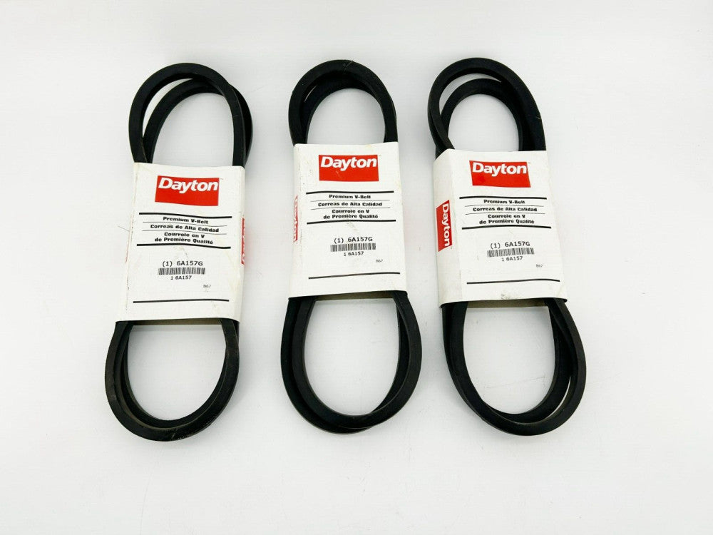 Lot of 3 New Dayton 6A157G Premium V-Belts, B67
