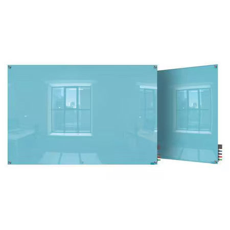 Ghent Hmysn23be Dry Erase Board, Glass, 24 In, 36 In, No Frame Frame, Blue,