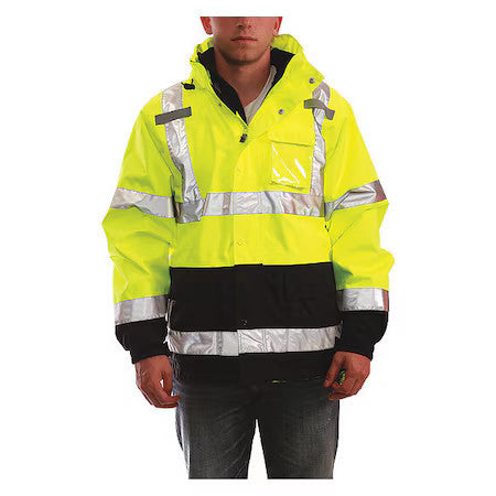 Tingley J24172 3-In-1 High Visibilityt Rain Jacket With Hood, Polyester, Class