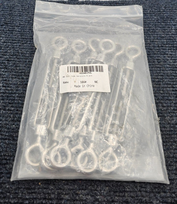( QTY 6 ) M6 EYE AND EYE TURNBUCKLE ROPE TENSION