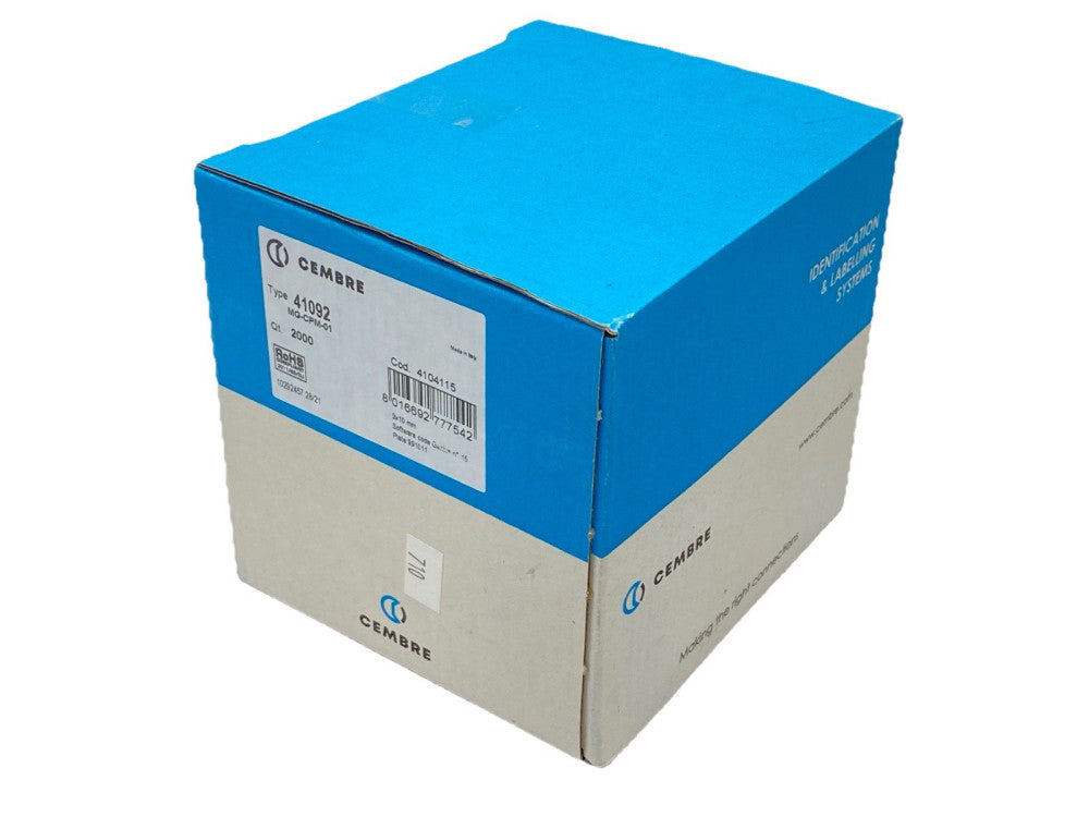 Cembre 41092 Terminal Marker Tag MG-CPM-01 QTY OF 2000