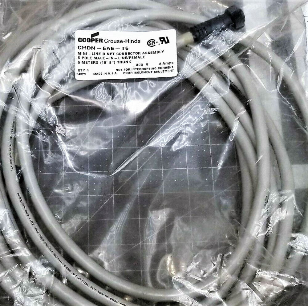 COOPER CROUSE-HINDS CHDN-EAE-T6 5 POLE MALE/FEMALE STR/STR CORDSET [A7FL]