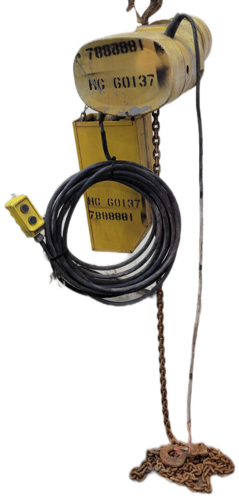 BUDGIT 1 TON ELECTRIC CHAIN HOIST 115845-7 K356-2R 230/460V 1HP 60HZ 16 FPM