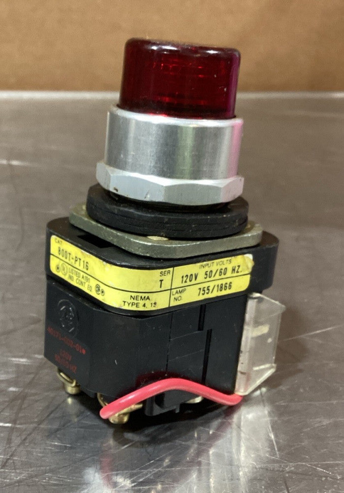 ALLEN BRADLEY 800T-PT16  SER T Red ILLUMINATED PUSH BUTTON