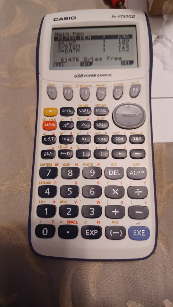 Casio FX-9750GII Graphing Calculator White USB Cover Included Tested Works