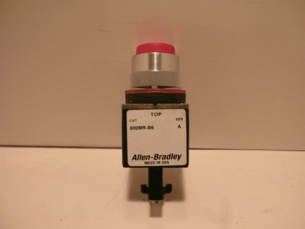 ALLEN BRADLEY 800MR-B6 SER A PUSHBUTTON MOMENTARY EXTENDED RED