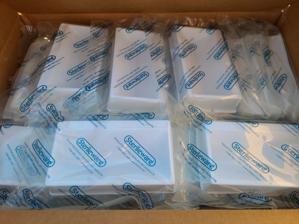 Box Of 50 Bel-Art Sterileware Pipetting Reservoirs 100ml
