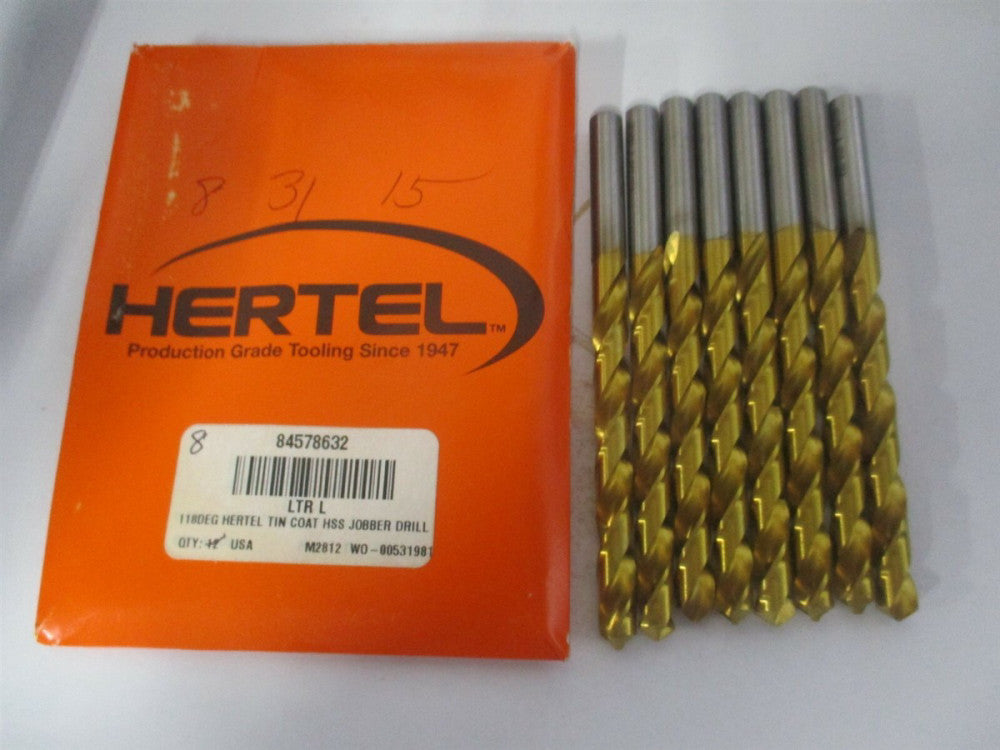 (84578632) Letter L 2-15/16" x 4-1/4" OAL 118° HSS Jobber Drill - Pack of 8