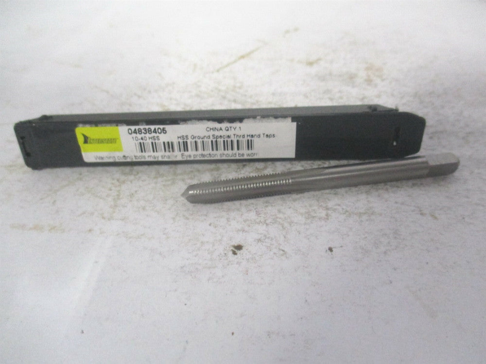 (JY4838405) #10-40 2-3/8" OAL Bright HSS RH 4-Flute Straight Flute Plug Hand Tap