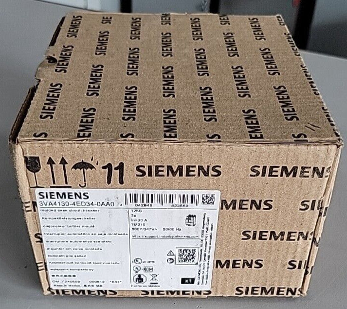 1) Siemens 3VA4130-4ED34-0AA0 30A Molded Case Breaker  3 Pole 480v 30amp
