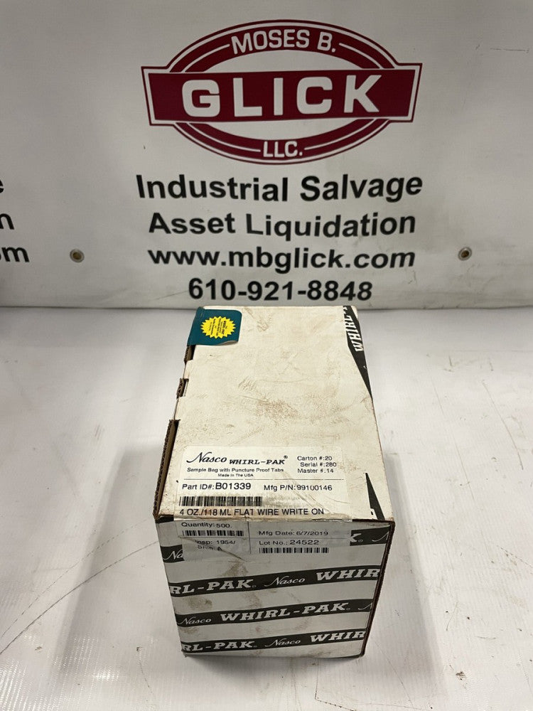 Nasco Whirl-Pak B01339 4oz Sample Bag 99100146 -NIB of 500