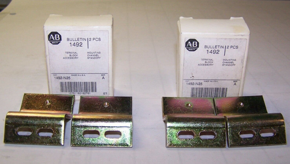 2) NEW ALLEN BRADLEY TERMINAL BLOCK MOUNTING CHANNEL 1492-N25 LOT OF 2