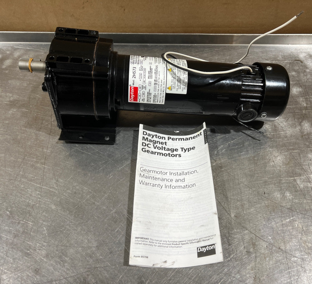 Dayton 2H573 Dc Gearmotor, 90.0 In-Lb Max. Torque, 165 Rpm Nameplate Rpm, 90V