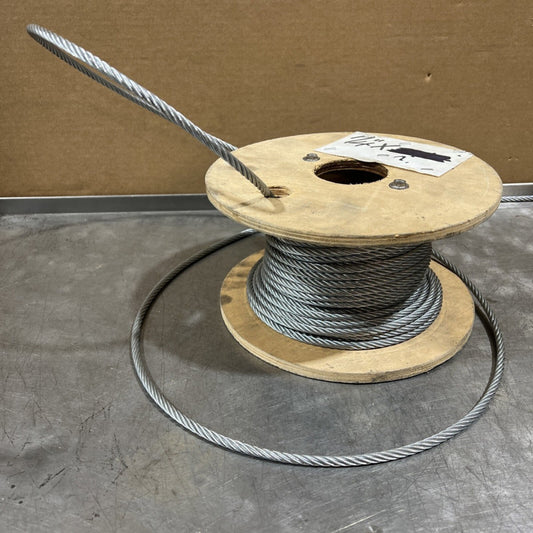 1/4” Braided Wire Rope. Nos Surplus. Partial Reel-Left Over Surplus