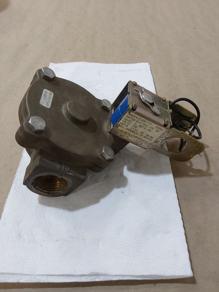 DAYTON, Brass Steam Solenoid Valve WITH Coil, Normally Closed, R0502 BL 1