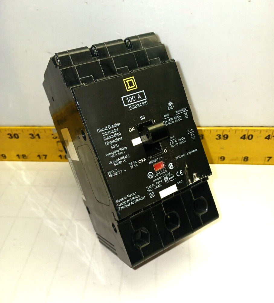 New Square D 100 Amp Bolt-On Circuit Breaker 480Y/277 VAC  EGB34100