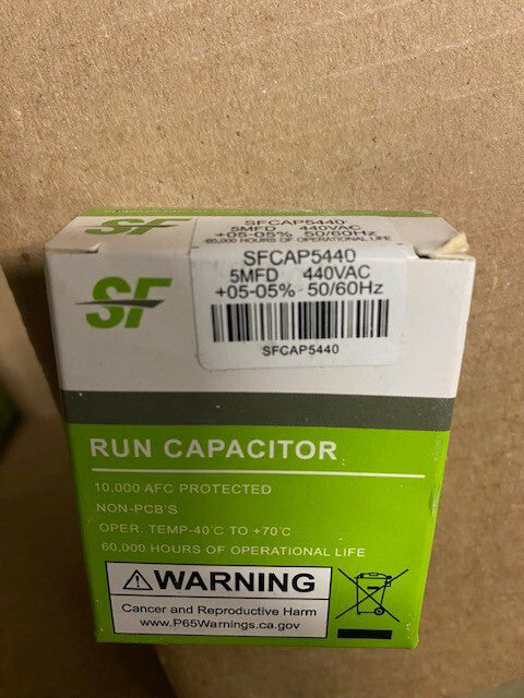 TRANE Run Capacitor 5 MFD - 370/440VAC Oval SFCAP5440 BUY MORE & SAVE!