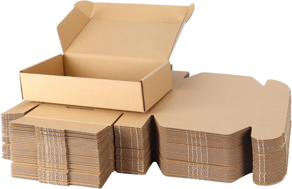 9X6X2 Inch Shipping Boxes Bulk 50 Pack Brown, Tab Lock Tuck Top Mailer Boxes for