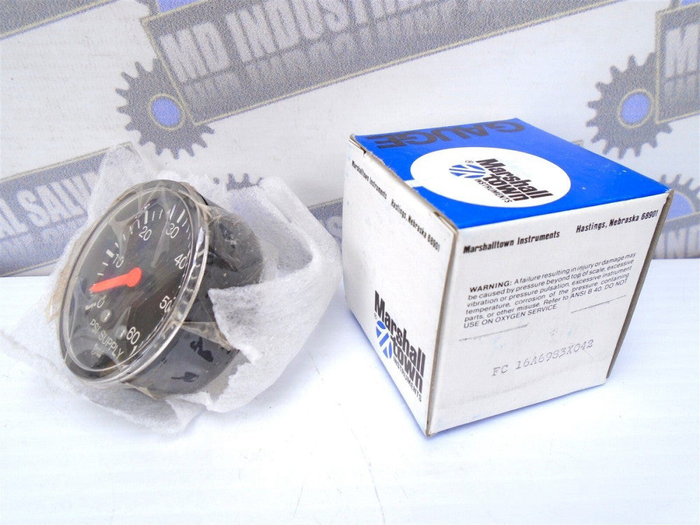 Marshalltown Gauge - 2" - 60 psi Supply - FC 16A6983X042 - ¼" NPT Rear - (NEW)