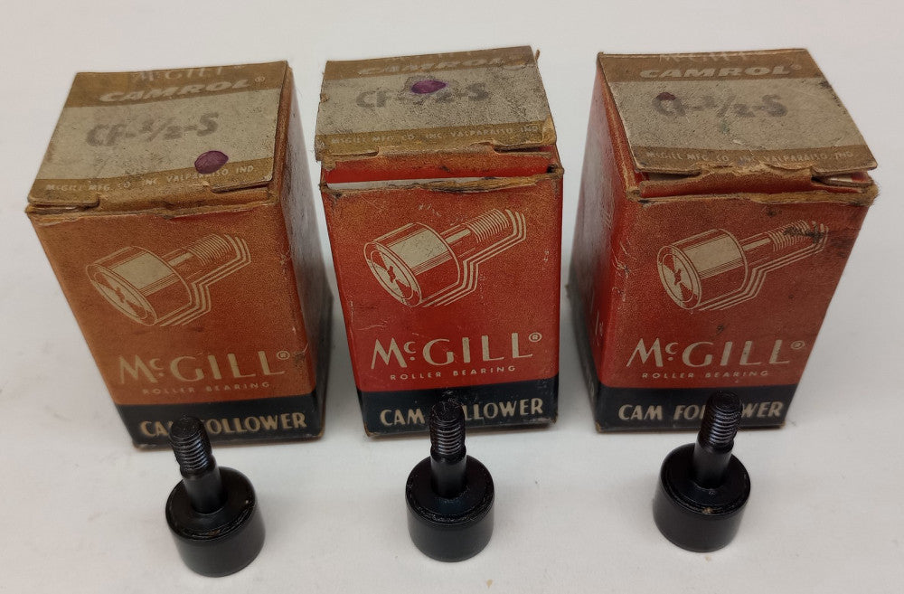 McGill CF-1/2-S Cam Follower 1/2" Roller OD 3/8" Roller Width (Pack of 3)