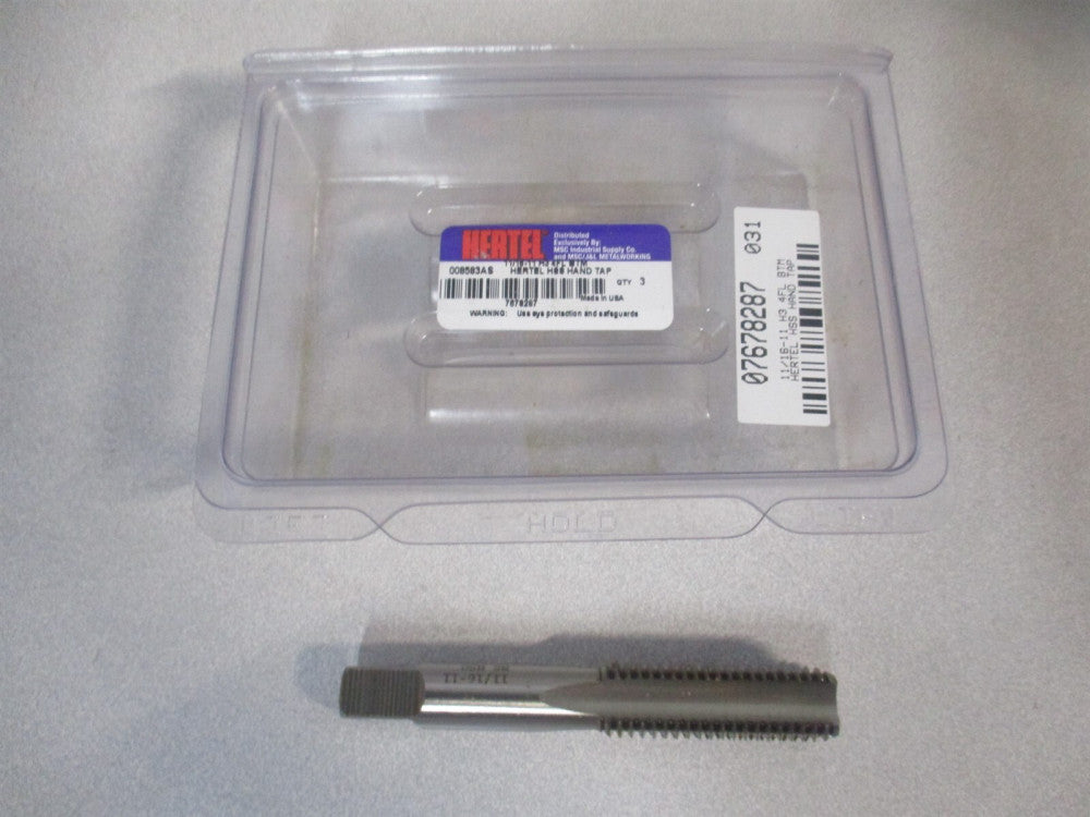(K008583AS) 11/16-11 RH H3 Bright HSS 4-Flute Straight Flute Bottoming Hand Tap