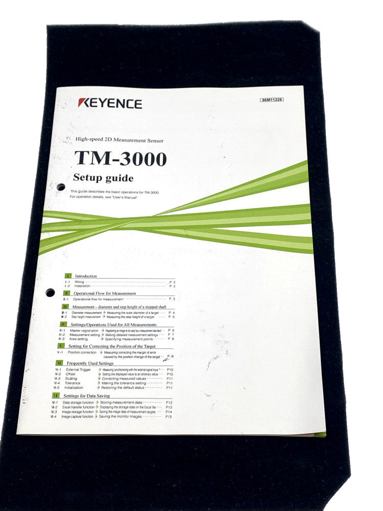 Keyence TM-3000 High Speed 2d Measurement Sensor Manual 96M11229
