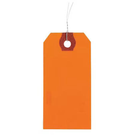 Zoro Select 4Wkz1 1-3/8" X 2-3/4" Orange Paper Wire Tag, Includes 12" Wire,