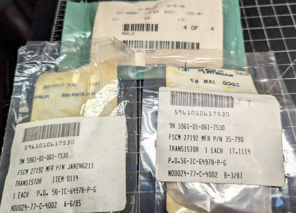 (3) Microsemi Transistor JAN2N6211 / NSN 5961-01-061-7530 [OF53]