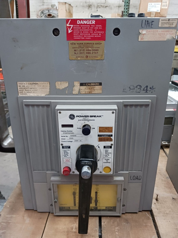 GE 2500 AMP POWER BREAK FIXED MOUNT CIRCUIT BREAKER 600 V LSI TPSS7625SE1
