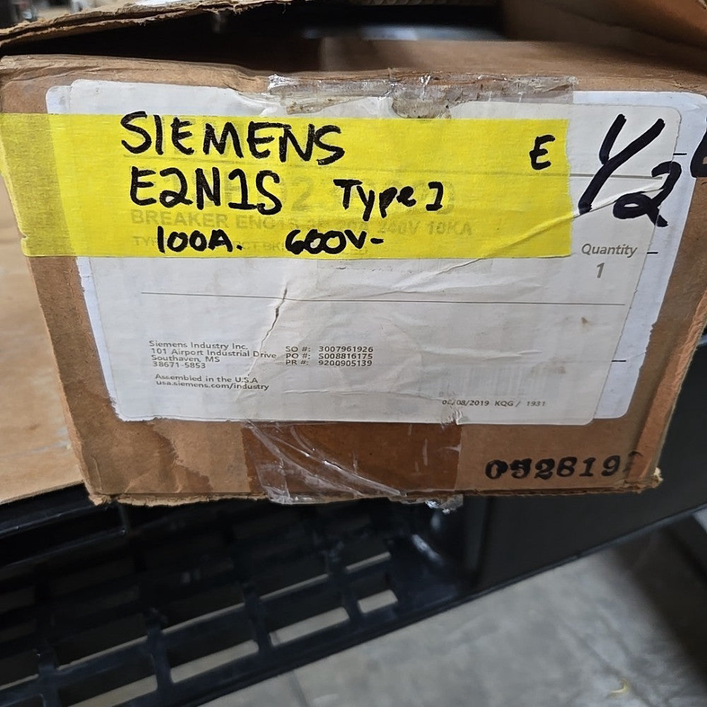 Siemens E2N1S Circuit Breaker Enclosure  100A Main Circuit